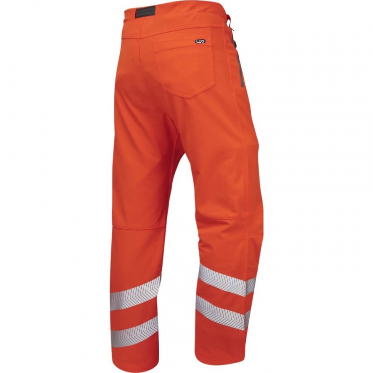 Leo Workwear WT01-O Landcross Stretch Work EcoViz Hi Vis Trouser Orange